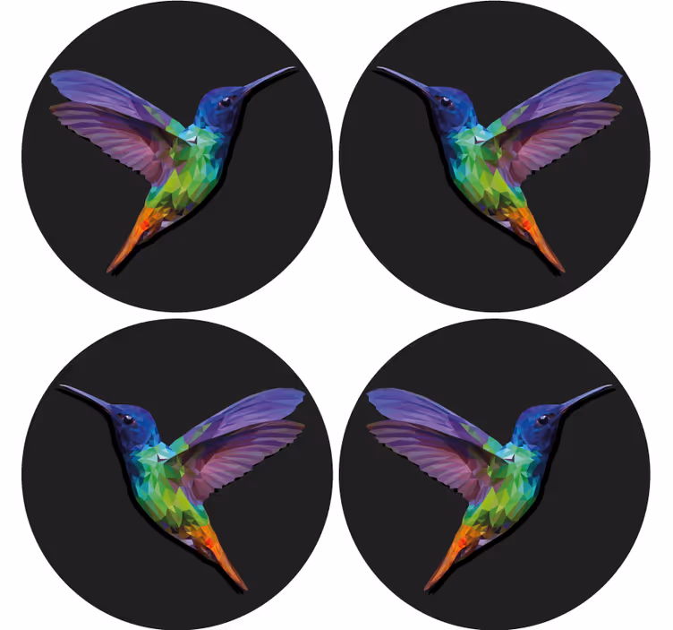Geometrical hummingbird more coasters - TenStickers