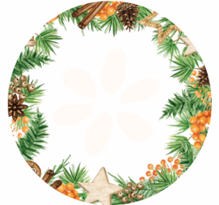 Christmas coaster with festive greenery accents - TenStickers