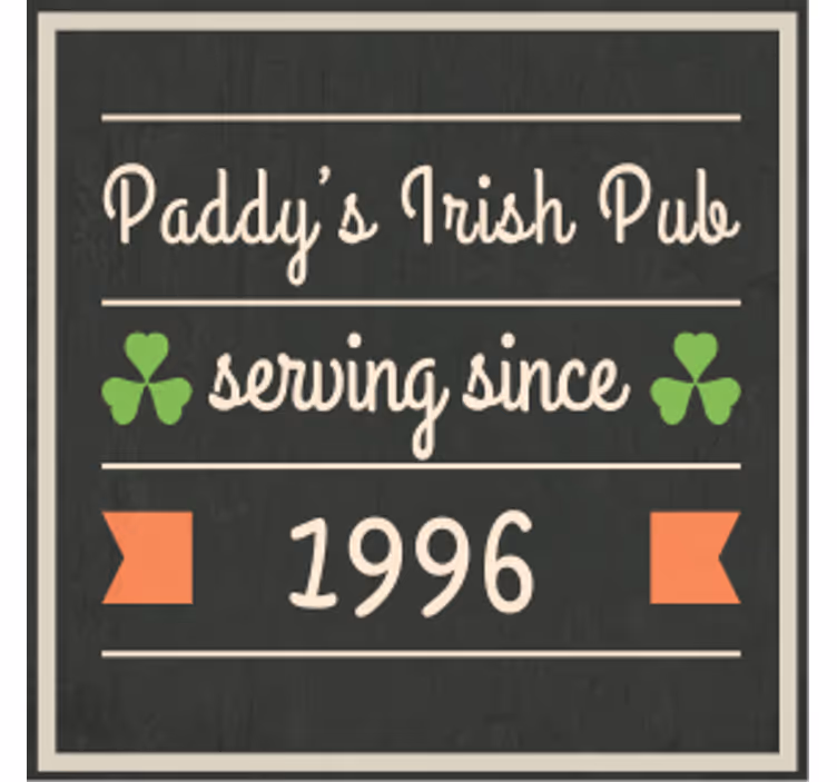 Irish pub + date personalised coasters - TenStickers