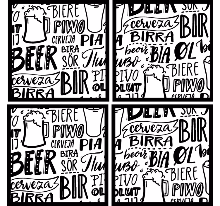 Beer mats with varied beer vocabulary - TenStickers