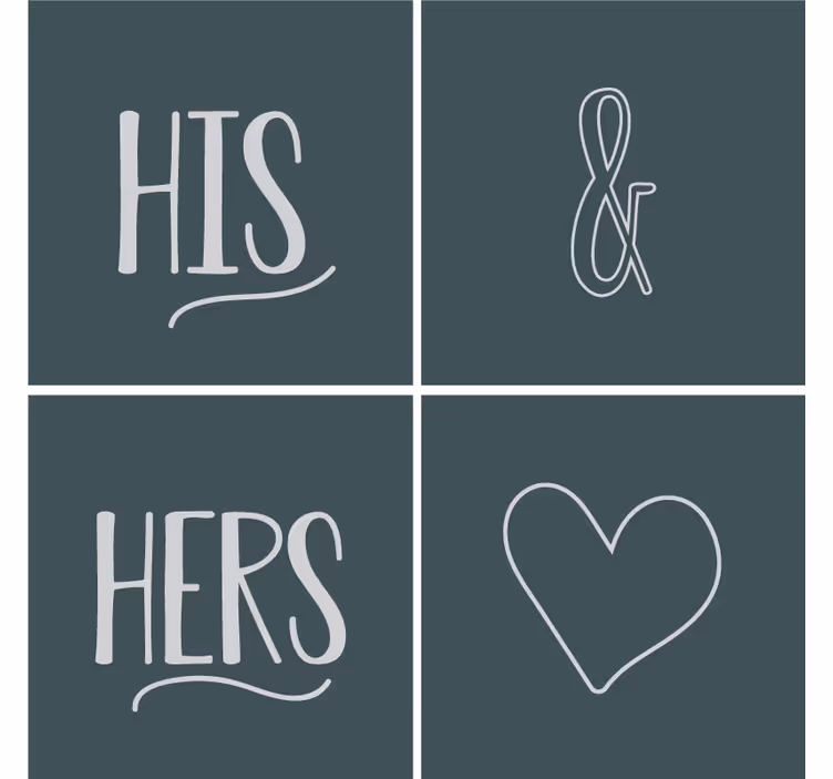 His and Hers text coasters - TenStickers