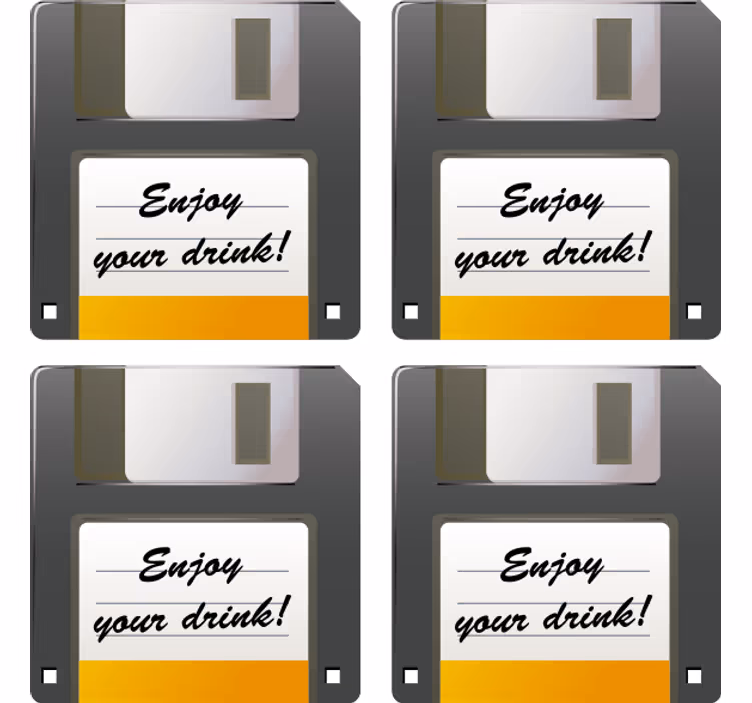 Coasters floppy disk drink reminder coasters - TenStickers