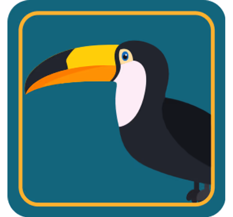 Vintage coasters tropical toucan art print - TenStickers