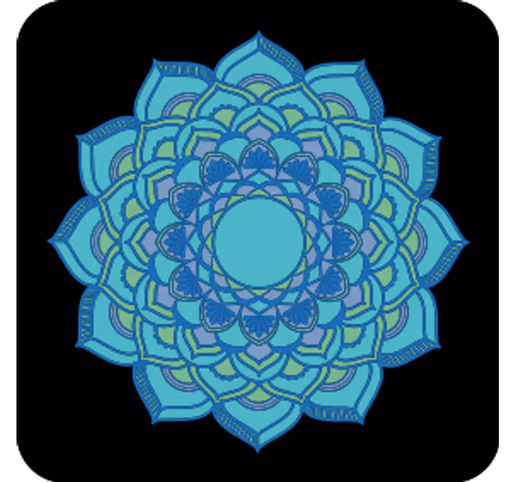 Coasters intricate blue floral design - TenStickers