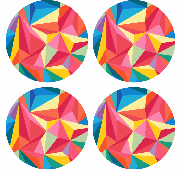 Coasters with vibrant geometric patterns - TenStickers