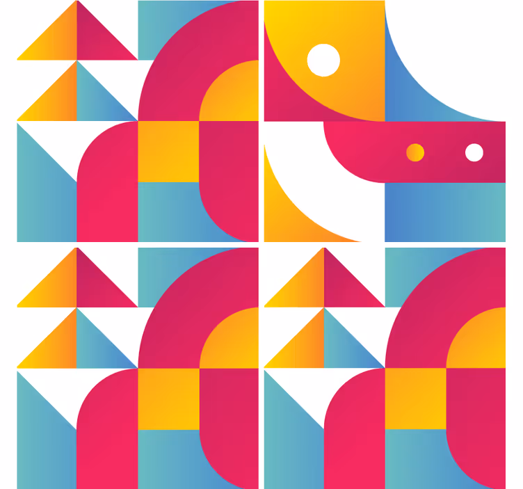 Coasters with geometric shape designs - TenStickers