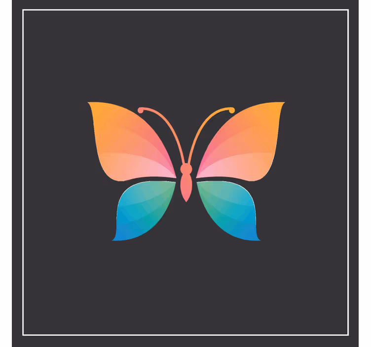 Geek coasters colorful butterfly design - TenStickers