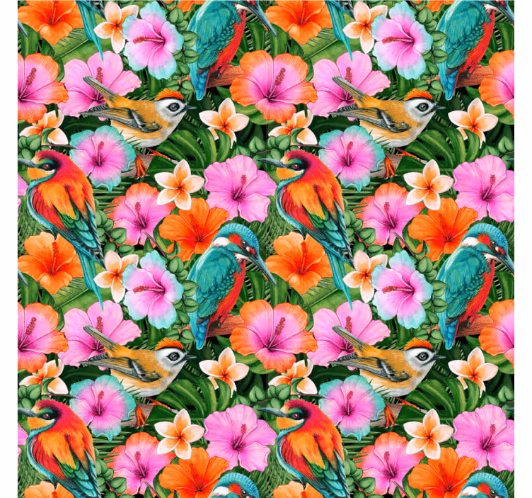 Modern coasters tropical birds and floral design - TenStickers