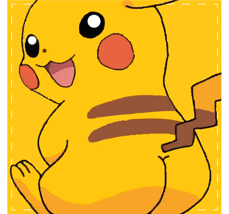 Yellow Pokemon tail geek coasters - TenStickers