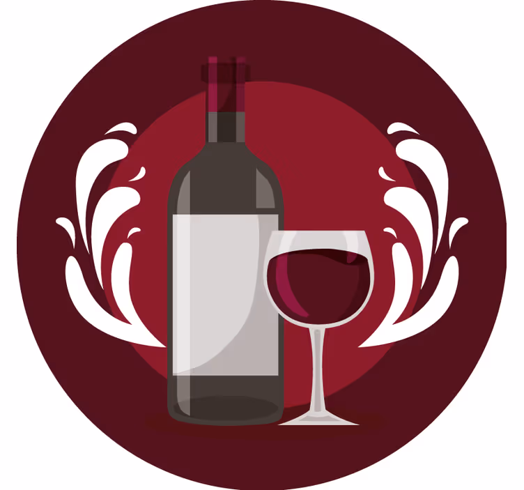 Beer mats with wine bottle and glass design - TenStickers
