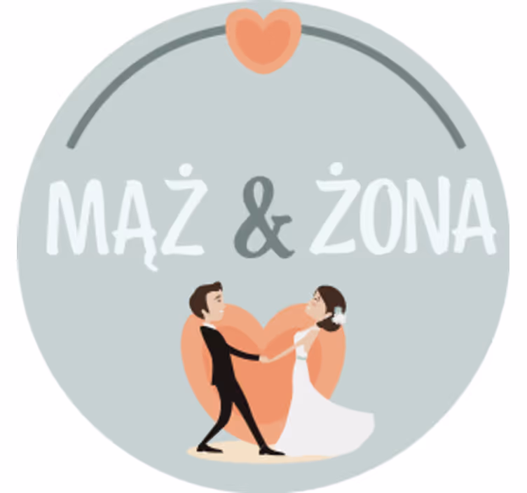 Wedding coasters bride groom couple heart - TenStickers