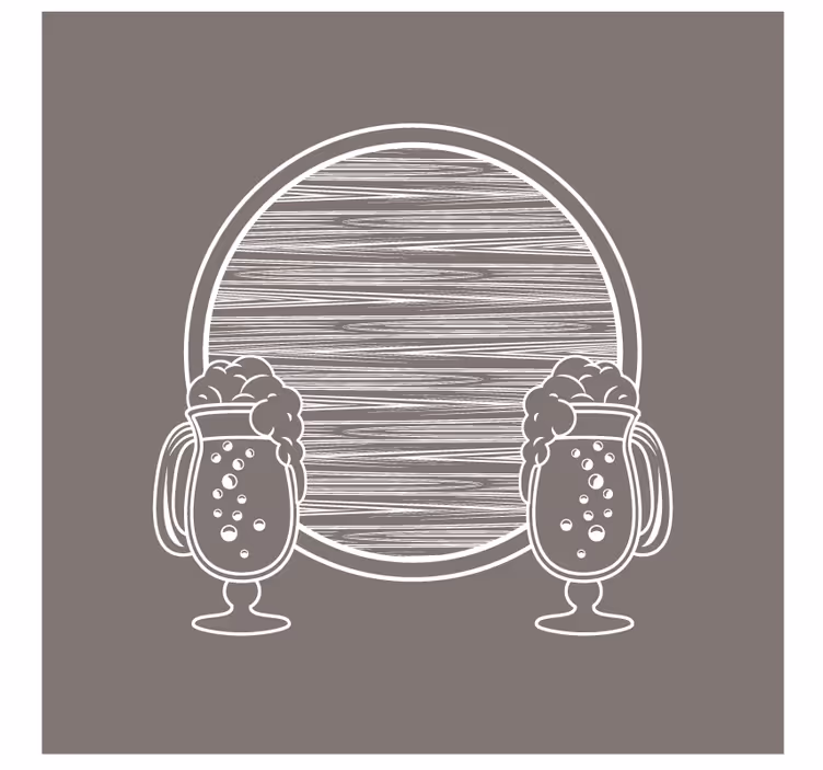 Hand drawn barrel beer mats - TenStickers