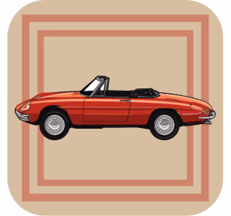Vintage coasters vintage convertible artwork - TenStickers