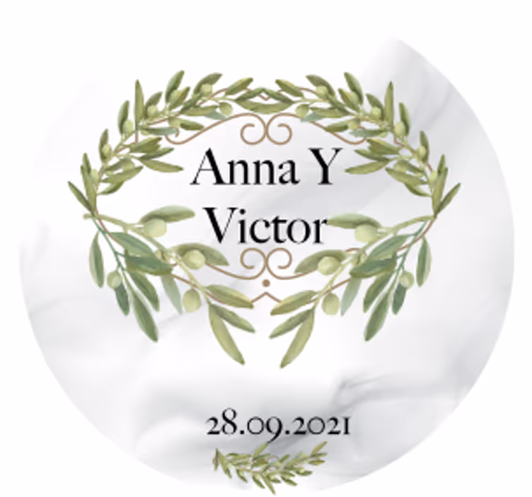 Wedding coasters olive wreath design - TenStickers