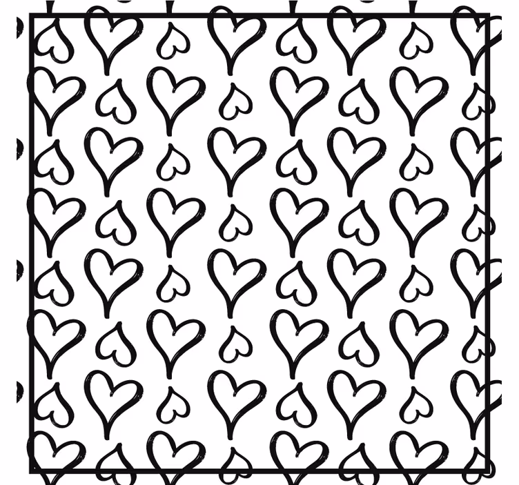 Modern coasters with heart pattern design - TenStickers