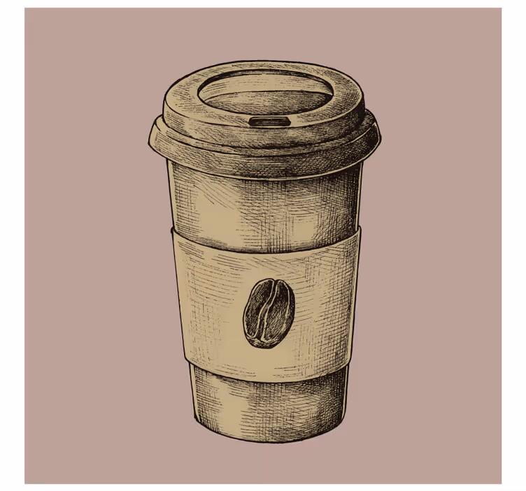 Vintage coasters illustrated coffee cup - TenStickers