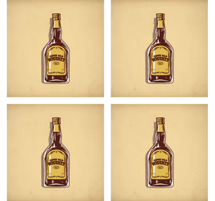 Whiskey cartoon design vintage coaster - TenStickers