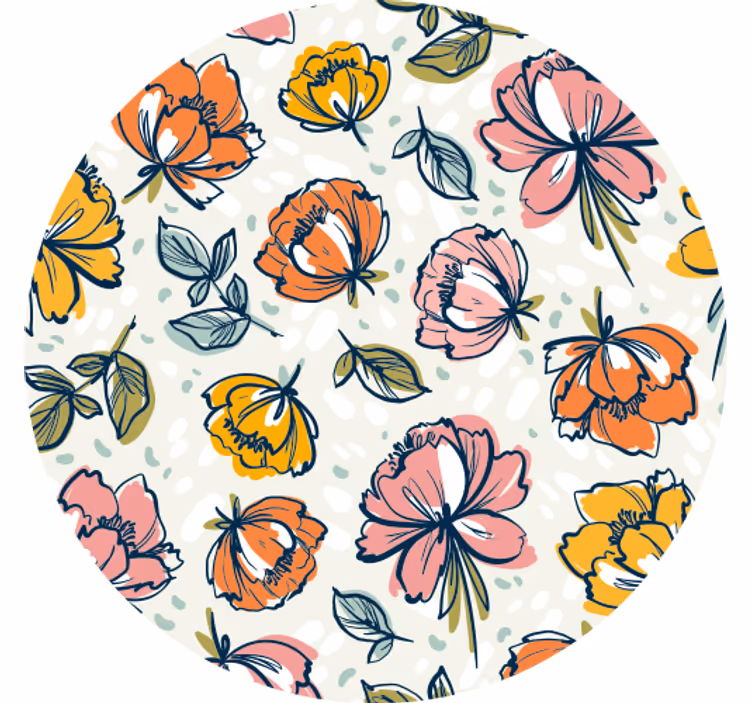 Modern coasters with botanical print design - TenStickers