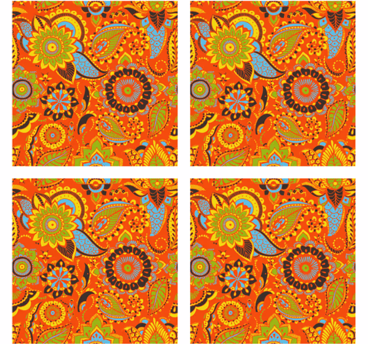 Geek coasters with lively floral design - TenStickers