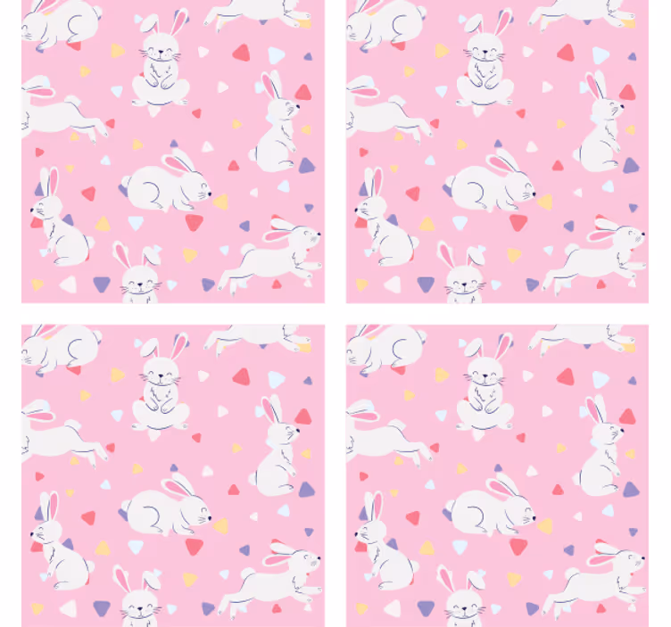 Personalisable coasters with fun bunny designs - TenStickers