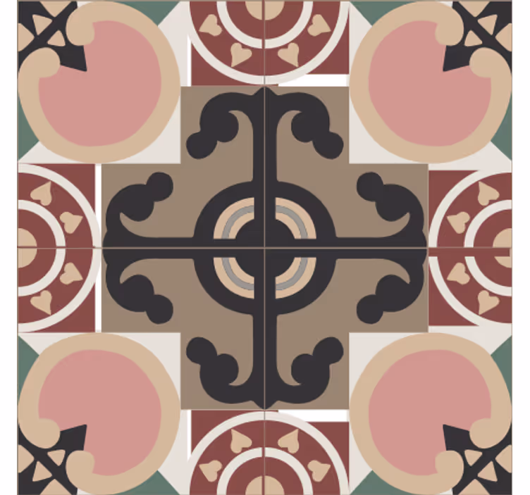 Tile coasters with detailed geometric designs - TenStickers