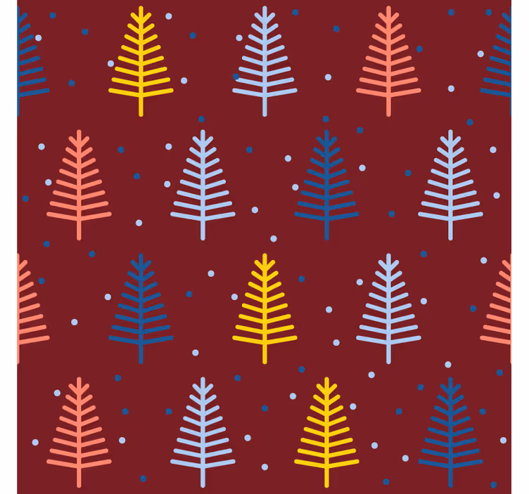 Christmas coaster with vibrant tree design - TenStickers