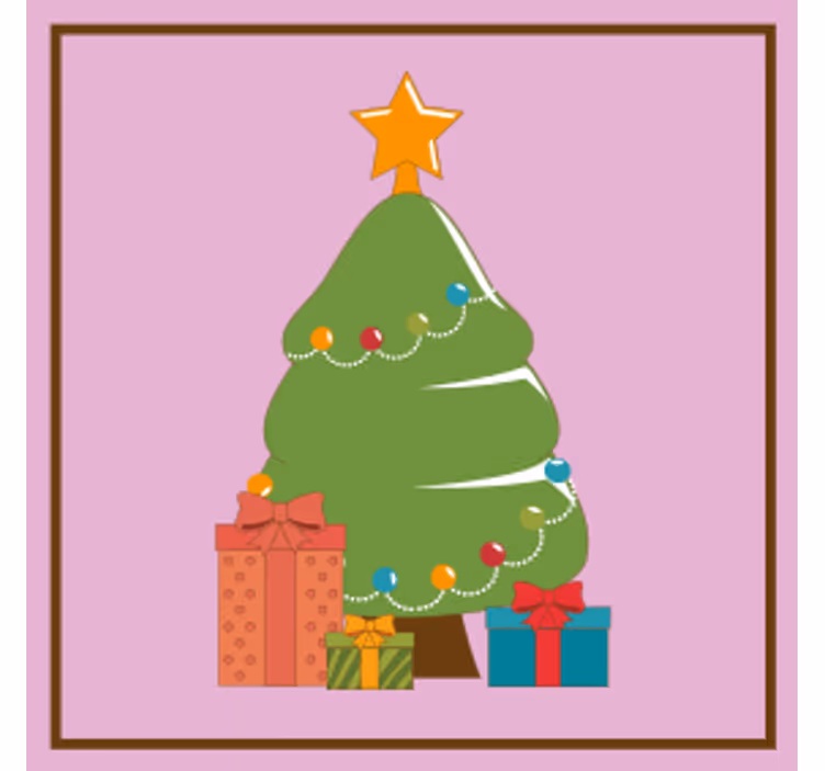 Christmas coaster decorative christmas tree gifts - TenStickers