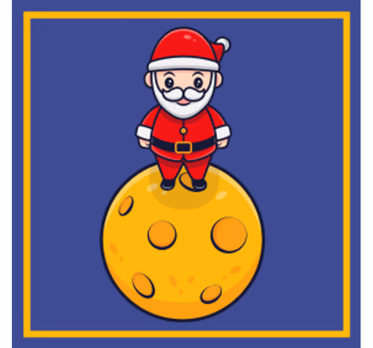 Christmas coaster santa on cheese ball - TenStickers