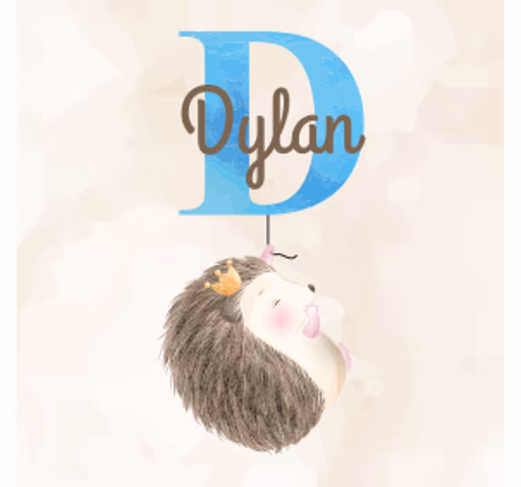 Personalisable coasters hedgehog with brown font - TenStickers