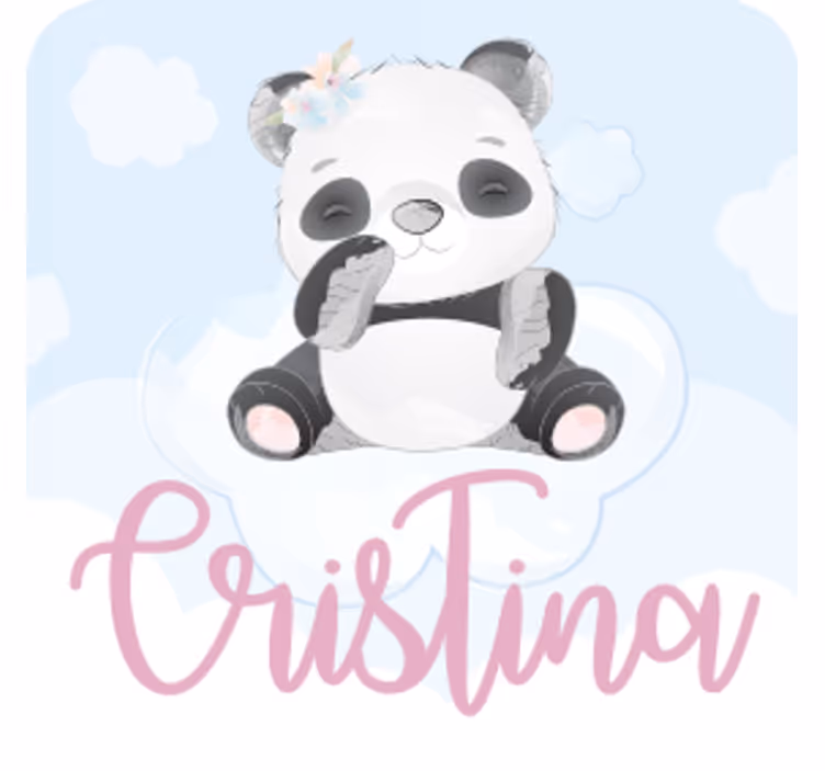 Personalisable coasters featuring a whimsical panda - TenStickers