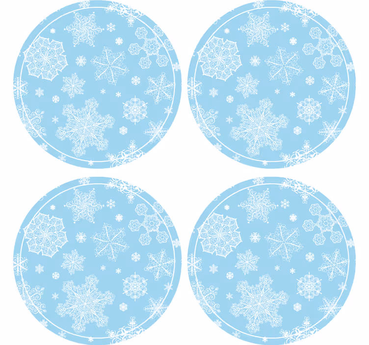 Christmas coaster with snowflake pattern circle - TenStickers