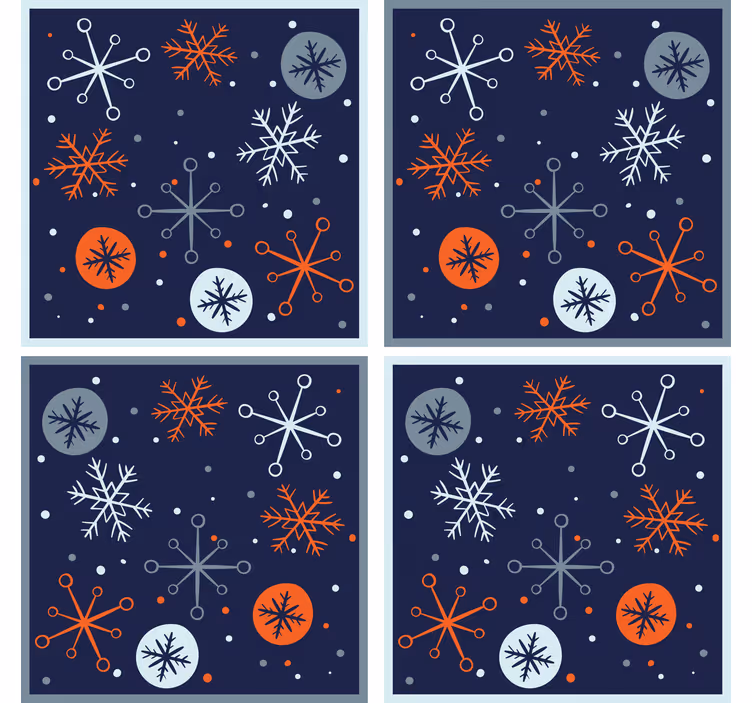 Christmas coaster with snowflake pattern design - TenStickers