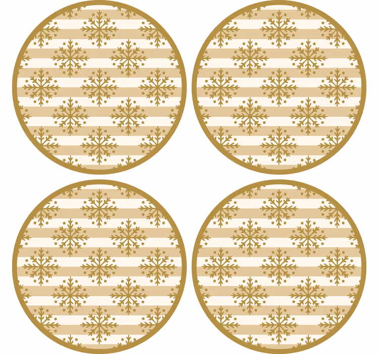 Christmas coaster snowflake design with stripes - TenStickers
