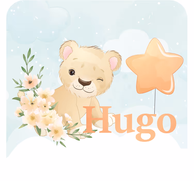 Personalisable coasters whimsical lion with star - TenStickers