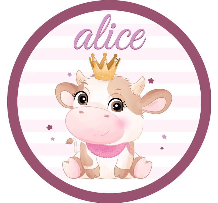 Personalisable coasters with cute cow design - TenStickers