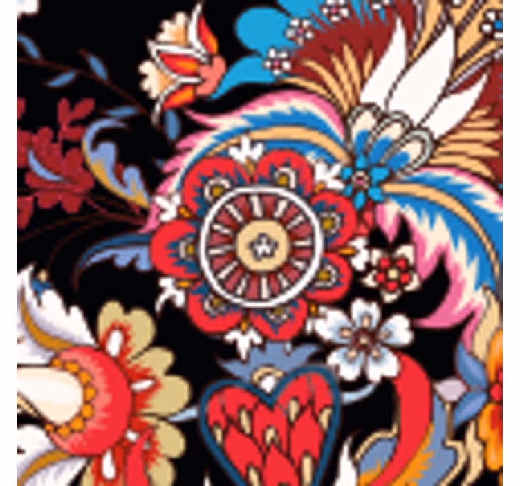 Coasters with vibrant floral design - TenStickers