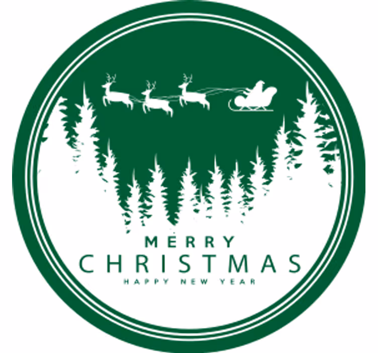 Christmas coaster featuring a festive santa sleigh scene - TenStickers