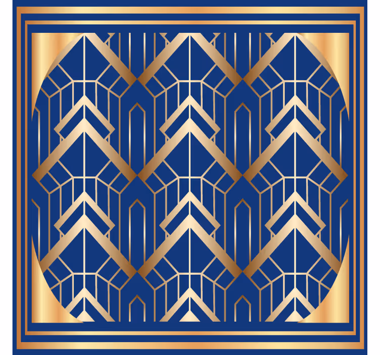 Modern coasters in geometric blue and gold design - TenStickers