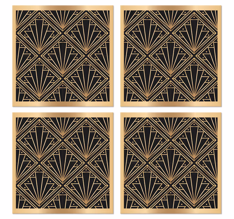 Rhomboid "art deco" pattern modern coaster - TenStickers