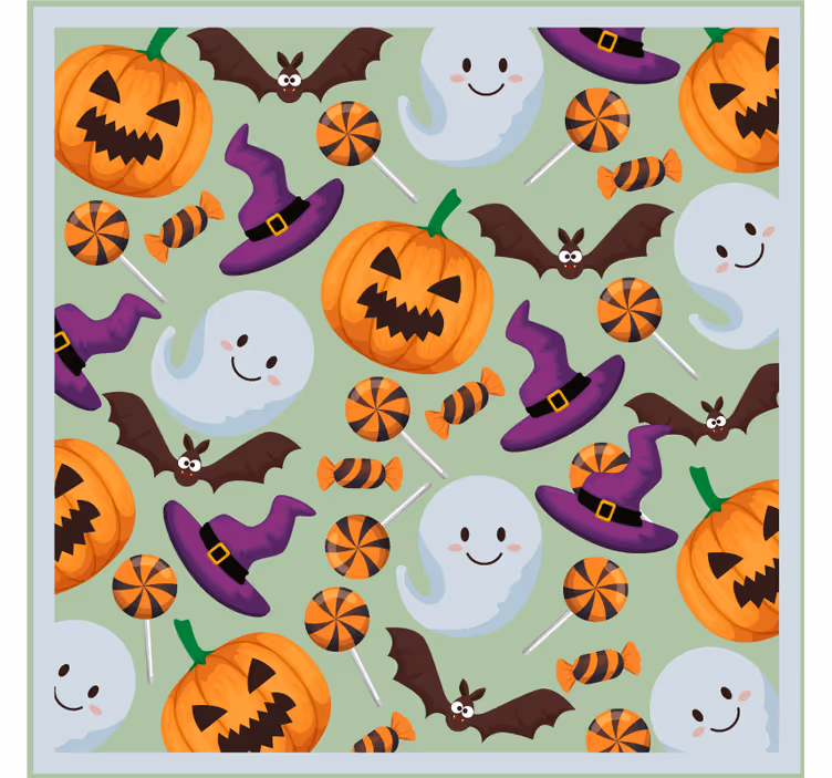 Halloween coasters with pumpkin and ghosts design - TenStickers