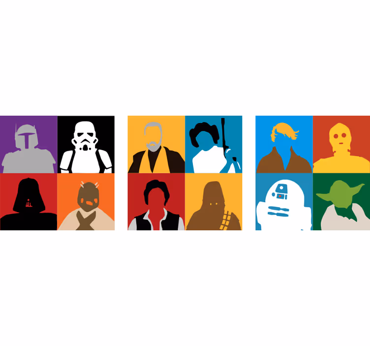 Geek coasters featuring iconic characters silhouettes - TenStickers