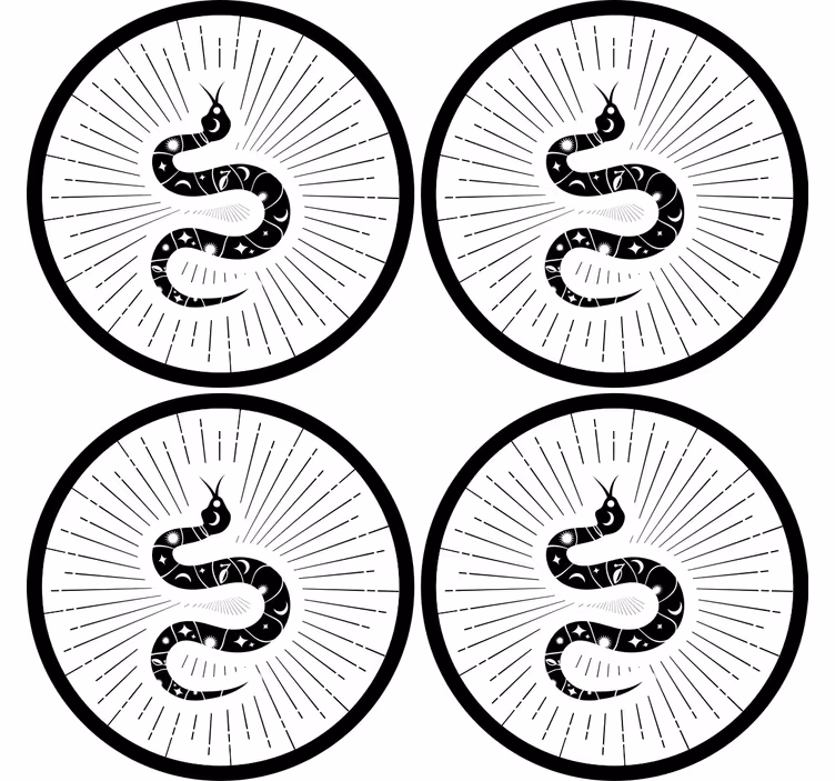 Geek coasters with abstract snake design - TenStickers