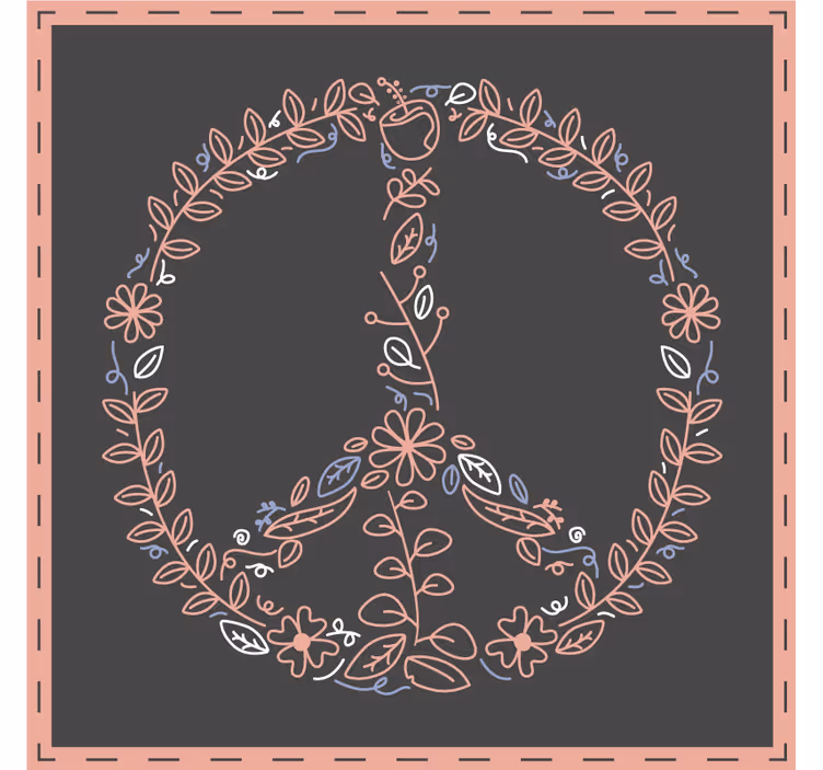 Geek coasters floral peace emblem - TenStickers
