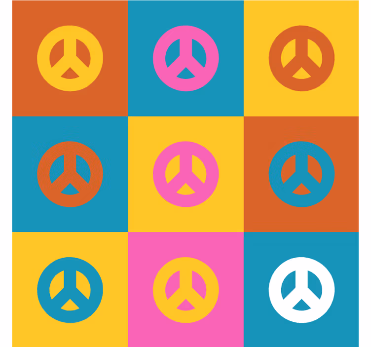 Geek coasters with vibrant peace symbols - TenStickers