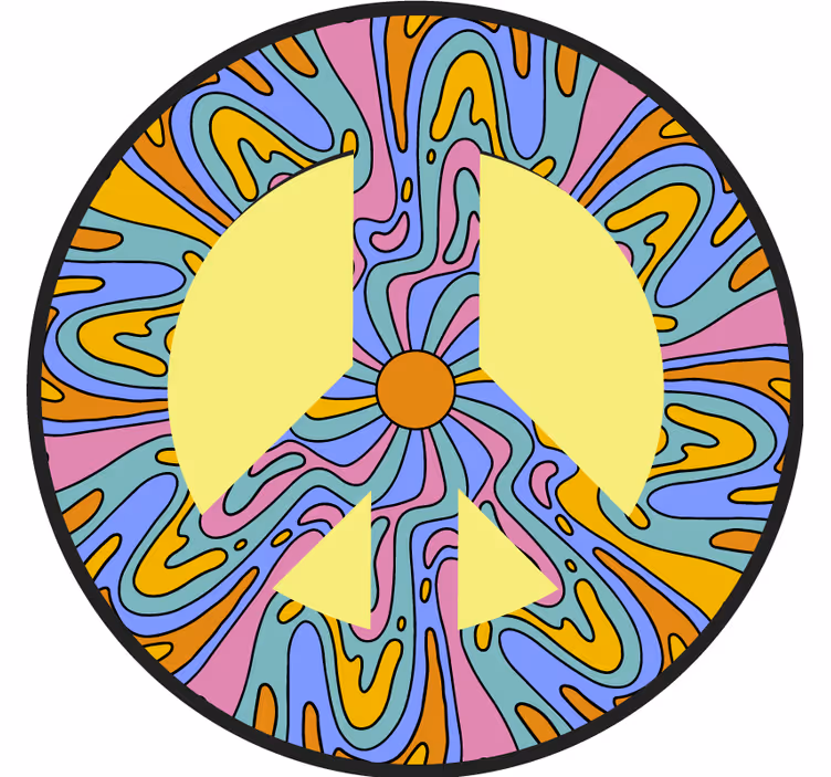 Geek coasters vibrant peace symbol - TenStickers