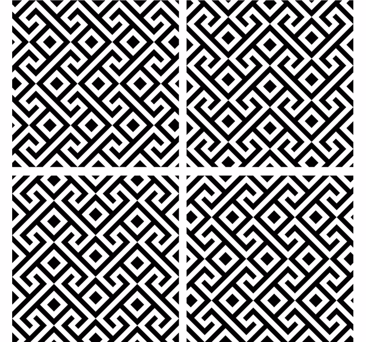 Coasters geometric black and white design - TenStickers
