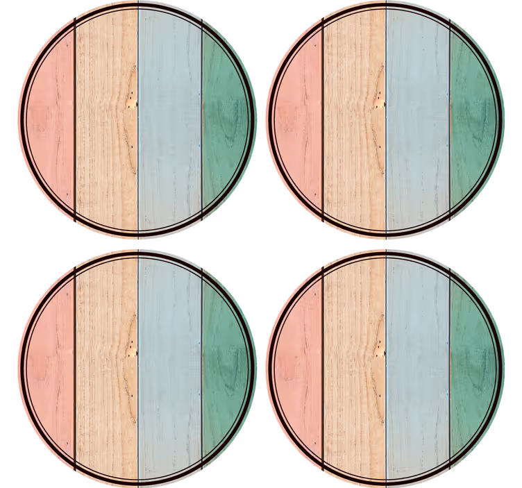Coasters colorful wooden planks - TenStickers