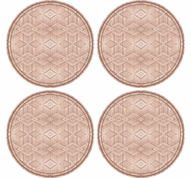 Coasters with geometric patterned circular design - TenStickers