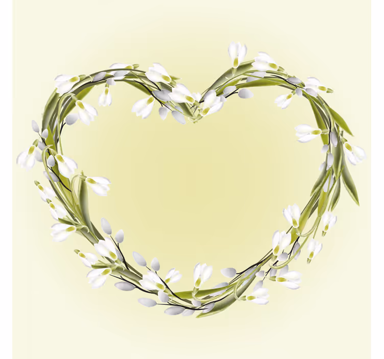 Personalisable coasters with heart-shaped flowers - TenStickers