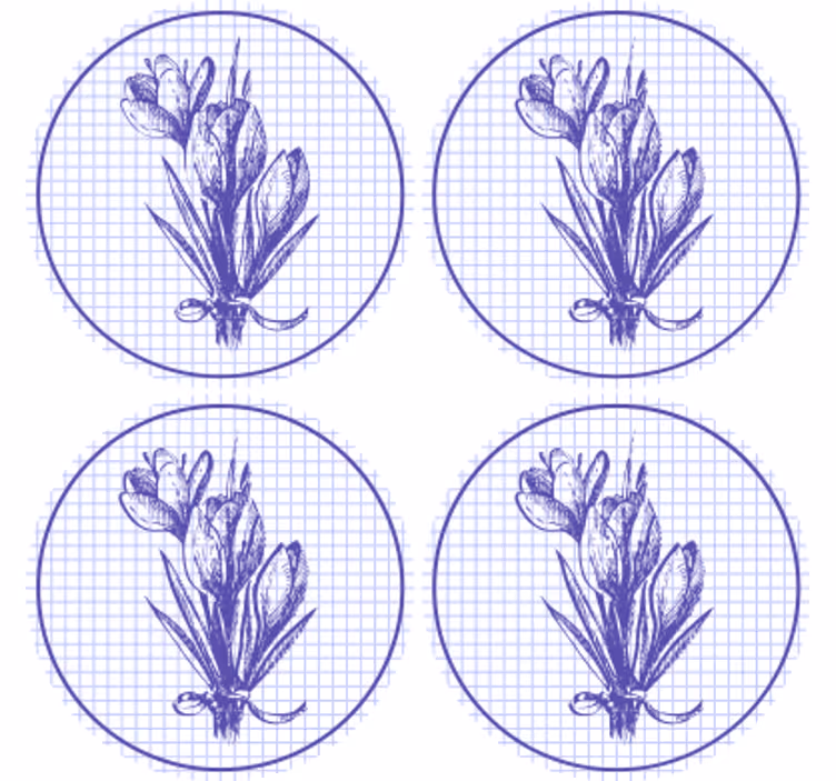 Coasters with elegant botanical illustration - TenStickers